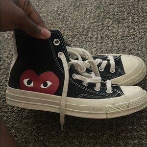 Kids Black and White High-Top Sneakers